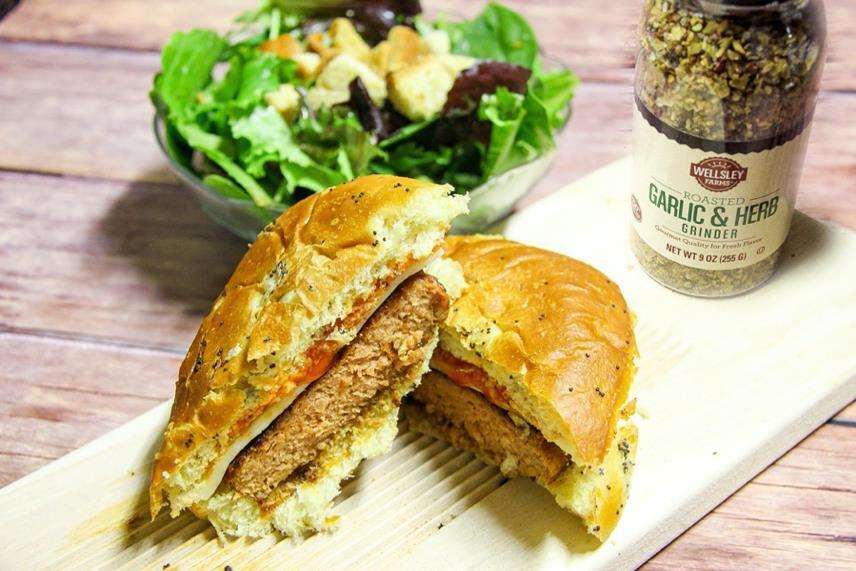 Meatless Meat Burger with Salad BJ’s Wholesale Club Official Blog